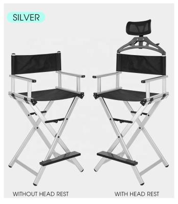 China Barber Chair 10 Colors Barber Chair Studio Aluminum Foldable Makeup Chair With Footrest With Armrest With Headrest for sale