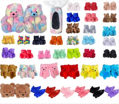 China Wholesale Stuffed Animal Plush Teddy Bear Indoor Fashion Trend Cartoon Slippers for sale