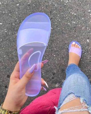 China Jelly Crystal Slides Slippers Roman Beach Sandalias Mujer Flat Casual Sandal Woman Summer Fashion Trend for sale