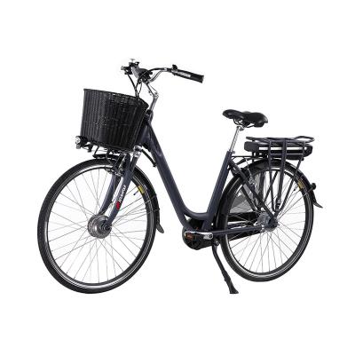 China Aluminum Alloy OEM Factory 7 Speed ​​Lady Retro Electric Bicycle Classic Alloy City 700c Ebike for sale