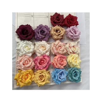 China Oil Painting Snowflake Fabric Flower Heads Fengyan Rose Head Artificial Cadburys Pink Roses Large for sale