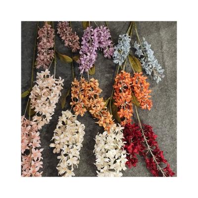 China Professional high quality silk fabric manufacture promotion price delphinium artificial flower 2 branch hyacinth for sale