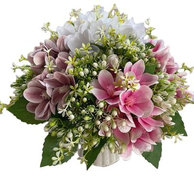 China 12 Flower Decoration Wedding Artificial Flower Magnolia Bundle Dekoration Small for sale