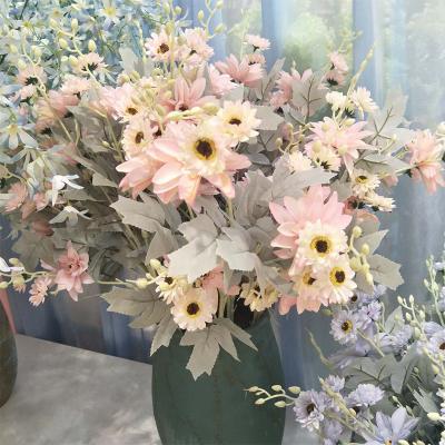 China Lasting professional price new large Dahlia Chrysanthemum Artificial Flower manufacture promotion for sale