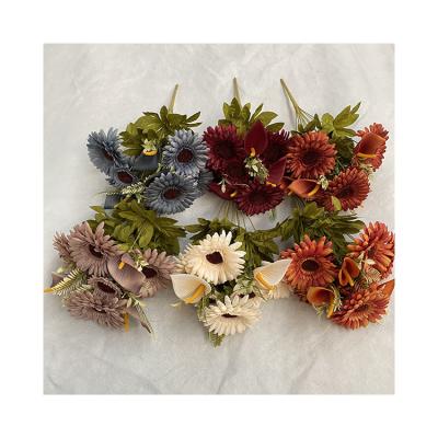 China Direct wholesale good quality Big-Bundle11-Head Autumn Chrysanthemum Decor Outdoor Artificial flowers decoration of good quality thick silk fabric for sale