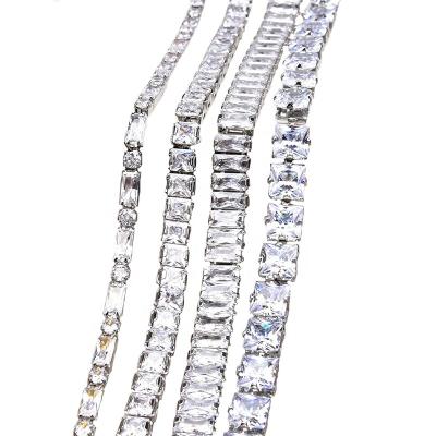 China DIY Decoration Chain Luxury Zircon Chains Super Shiny Luxury Clear Rhinestone Necklace Bracelet Bling Crystal Sparkle Custom Garment Shoes Bags DIY Sewing for sale