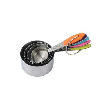 China Sustainable New Design Stainless Steel Measuring Cup Set Stainless Steel Measuring Cup And Spoon Set for sale