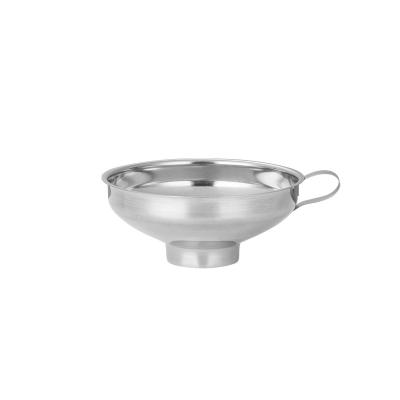 China Factory direct sale viable stainless steel wide mouth funnel with handle universal kitchenware funnel for sale