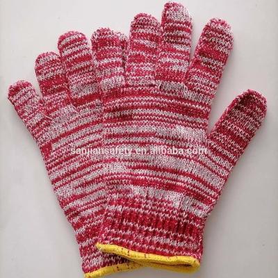 China Industrial Cotton Gloves Logo with 7 Gauge Cotton Hand Unisex Gloves for sale