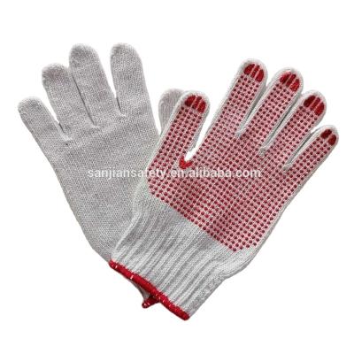 China Durable Red PVC Dotted Cotton Hand Gloves Wholesale And Good Quality for sale