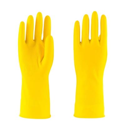 China Household Work Long Rubber Gloves Rubber Gloves Safety Waterproof Rubber Work Household Yellow for sale