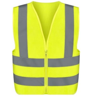 China Lightweight Breathable 100% Polyester Cloth Zipper Cloth Safety Vest for sale