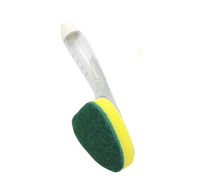 China Eco Long Handle Plastic Dish Cleaning Brush Kitchen Cleaner Injection Sponge Cleaning Brush for sale