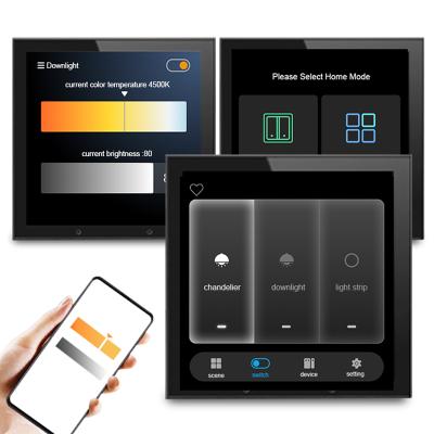 China APP life zigbee dimmer smart home switch scene panel smart zigbee gateway with 4 inch touch screen for sale