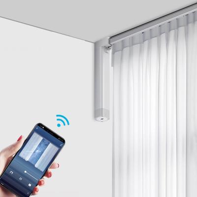 China Morden Smart Home Electric App Motor JIANSHU Smart Home Curtain Aluminum Two Way Curtain for sale