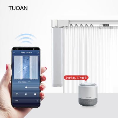 China wifi electric smart motor office factory supply home hotel design remote control electric smart curtain curtain for sale