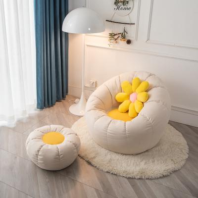 China 2022 new design living room tatami bean bag style washable floor sofa pumpkin shape chair lazy single recliner for sale