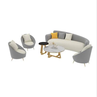 China Nordic modern modular leisure home luxury loveseat reception lounge furniture sofa sectional curved tea table set for sale