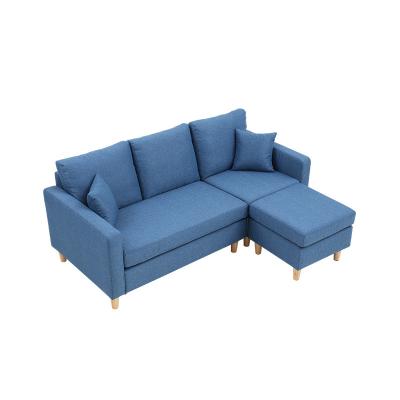 China Modular living room 3 seater sofa fabric simple solid wood home furniture custom sofa set for small apartment for sale