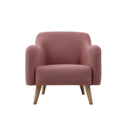 China Other Home Living Room Furniture Single Fabric Foam Fill Small Apartment Solid Wood Log Modern Furniture Armchair Single Seater Sofa for sale