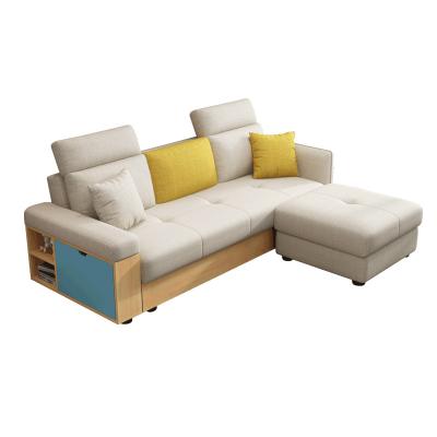 China Nordic Solid Wood Emulsion Living Room Foldable Small Apartment Furniture Storage Dual Function Sofa Set High Quality Material With Bed for sale