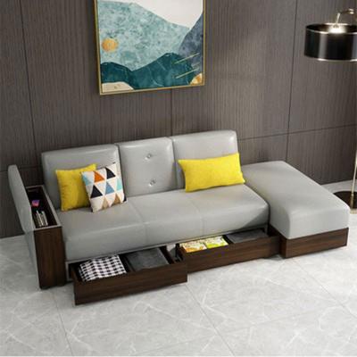 China Hot Selling Wooden Sectional Sofa Bed Foldable Fabric Storage Furniture Frames Luxury Modern Living Room Sofa Set Nordic for sale