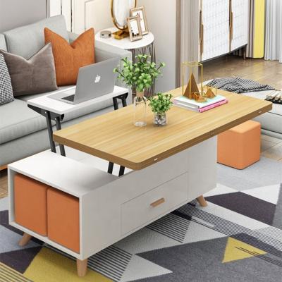 China Functional Folding Table (Size) Furniture Small Apartment Dining Room Lift Coffee Table Modern Home Nordic Adjustable Lift Top Mechanism for sale