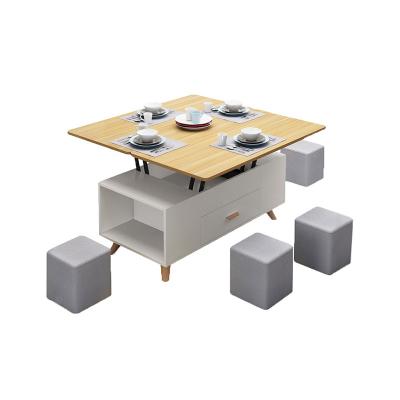 China Modern Furniture Living Room Coffee Table (Height) New Design Adjustable Home Set To Lift Top Creative Functional Folding Dining Room Table for sale