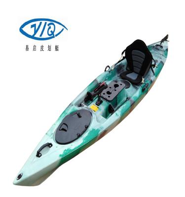 China Fishing Roto kayak molded sea fishing plastic single kayak for sale with alu frame comfortable rudder and seat for sale