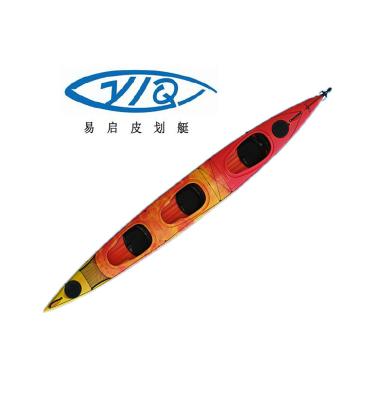 China Polyethylene---LLDPE 3 person sit in ocean kayak with foot pedal and rudder for sale