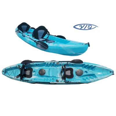 China Family Fishing Kayak Sit On Top Tandem Kayak 2+1 High Quality Plastic LLDPE Double Seats for sale