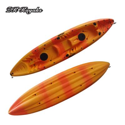 China LLDPE 2 Person Sit Top No Double Inflatable PE Plastic Kayak For Fishing And Traveling for sale