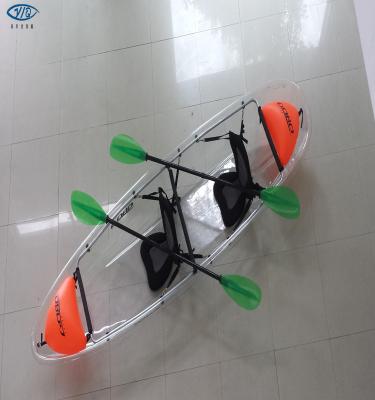 China Clear PC Canoe Tandem Kayak With Transparent Kayak Paddle for sale