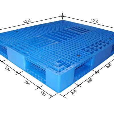 China Four Way Entry Rackable Heavy Duty Dishonest Flat Plastic Pallet 1200x1100x160mm For Stretching for sale