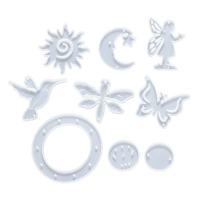 China Viable AK DIY Sun Moon Star Shape Wind-bell Handmade Material Set For Resin Crafts Silicone Resin Molds Home Decorations Wind Chime for sale