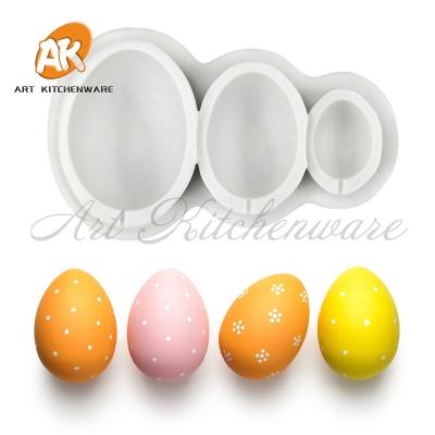 China Viable AK 3D Egg Fondant Easter Decorating Silicone Mold For Cake Bunny Fondant Molds for sale