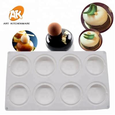 China KITCHENWARE Viable Silicone ART Round Mousse Mold for Frozen Dessert and Cake Baking Mold for sale