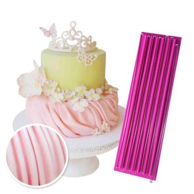 China AK Gather Viable Drape Silicone Fondant Mold Cake Imprssion Mat with 7 Acrylic Sticks for Cake Baking Pastry Art Tools for sale