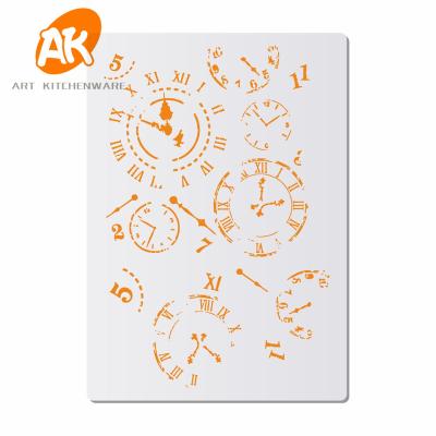 China AK Stocked Plastic Laser-Cut Fondant Cake Decorating Stenciling Stencil Tempate Royal Icing Airbrush For Painting ST-5000~5008 for sale