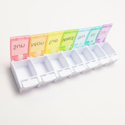 China Travel. Advertising Weekly Pill Organizer Travel 7 Day Pill Box Case with Unique Open Design and Large Compartments for sale