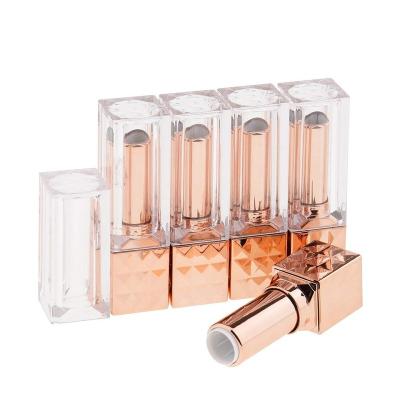 China Lipsitck DIY Square Lipstick Tube Empty Lipsticks Tube With Lid 3.5 Mm Cosmetic Lipstick Bottle Container Sample Refillable Case for sale