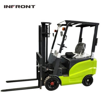 China Building material stores factory price 4 wheel forklift 3ton electric forklift with 4500mm free mast 3 stage lift for sale