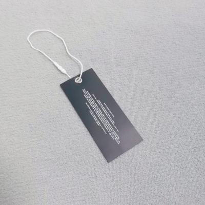 China Other Popular Black Customized Logo Cardboard Hang Tag Clothing Card With Rope for sale