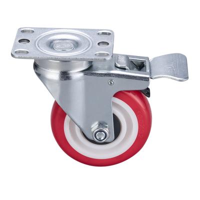 China PIVOT Anti Slip Use Medium Duty Casters Double Backing Flat Swivel PU Anti-Static Casters for sale