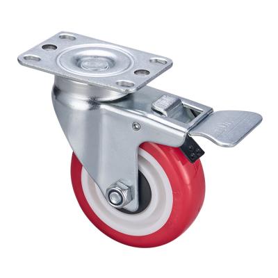 China Blue Swivel Zinc / Chrome Commercial Casters Double Backing Elastic Rubber Casters Anti Static for sale