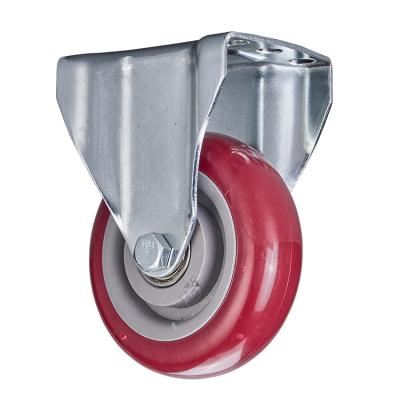 China Rigid Flat Fixed Red Casters Noise Less PVC Caster For General Environment Caster Wheel for sale