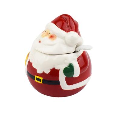 China Factory direct sales viable ceramic Christmas gift seasoning jar Christmas decoration supplies for sale