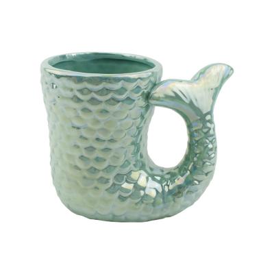 China Creative Ceramic Hand Painted Mermaid Tail Mug Mermaid Ocean Series Cup Coffee Mug Factory Wholesale Creative Viable for sale