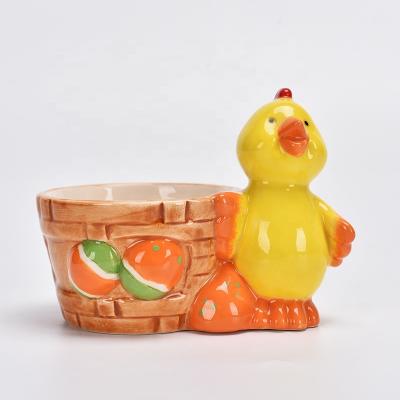 China Dolomite Ceramic Hand Painted Creative Breakfast Egg Cup Wholesale Easter Theme Rooster Egg Holder for sale