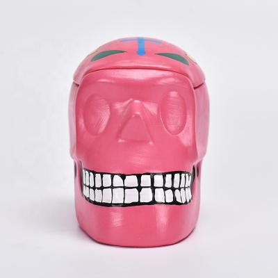 China Viable Creative Ornaments Applique Ceramic Pot Crafts Skull Shaped Ornaments for sale